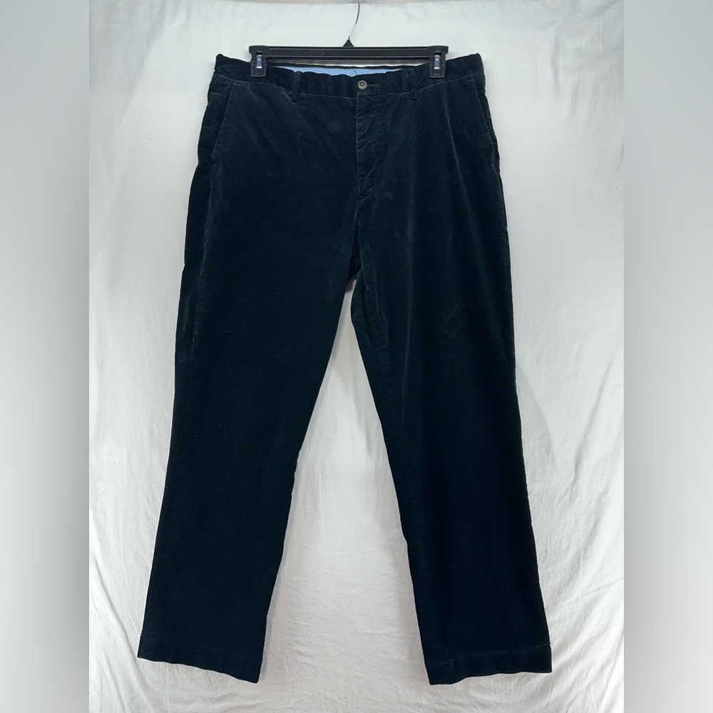 Polo Ralph Lauren Corduroy Trouser Pant Mens 36x32‎ Black Flat Front